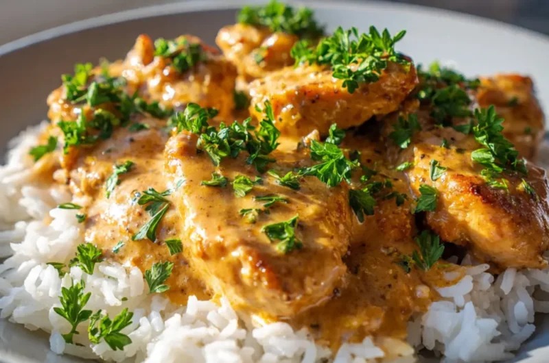 Creamy Smothered Chicken and Rice Recipe