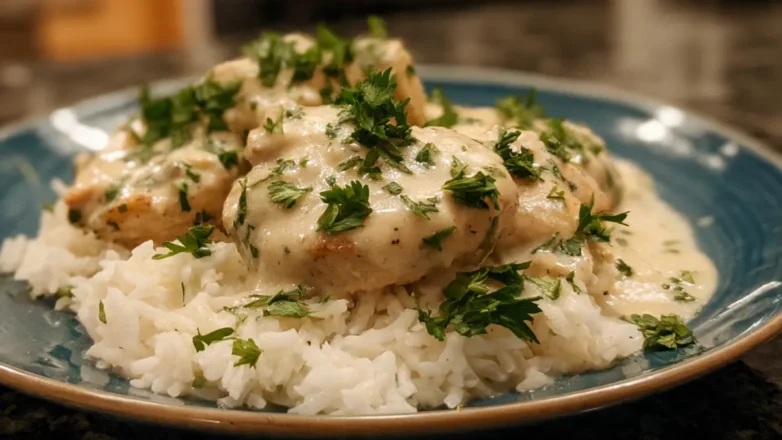 Creamy Smothered Chicken and Rice Recipe