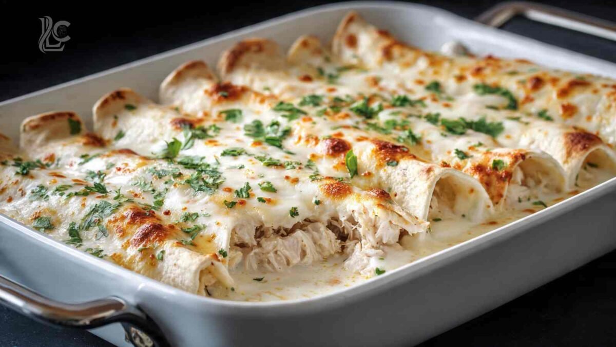 Chicken Enchiladas with Sour Cream White Sauce

