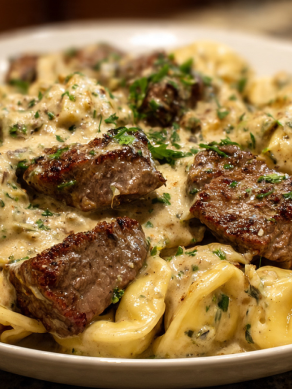 Garlic Steak Tortellini (Creamy, Comforting & Easy)
